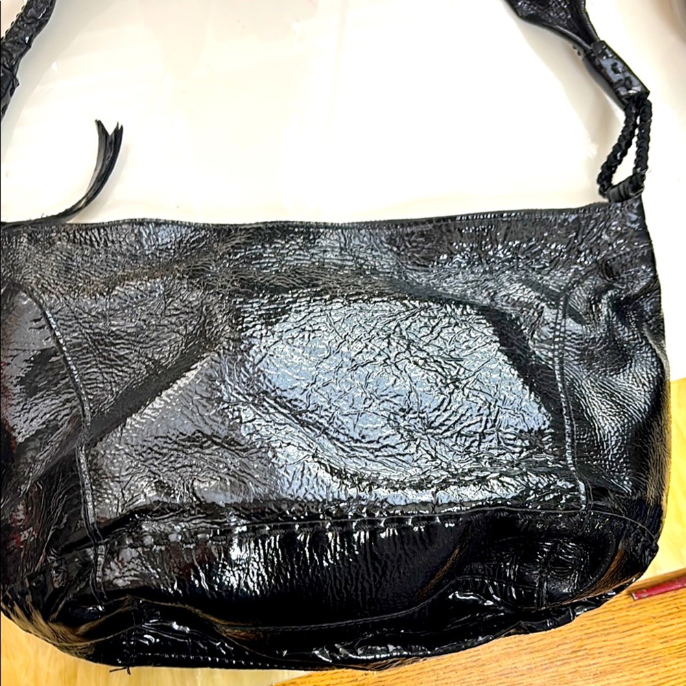 Black Patent Leather Shoulder Bag